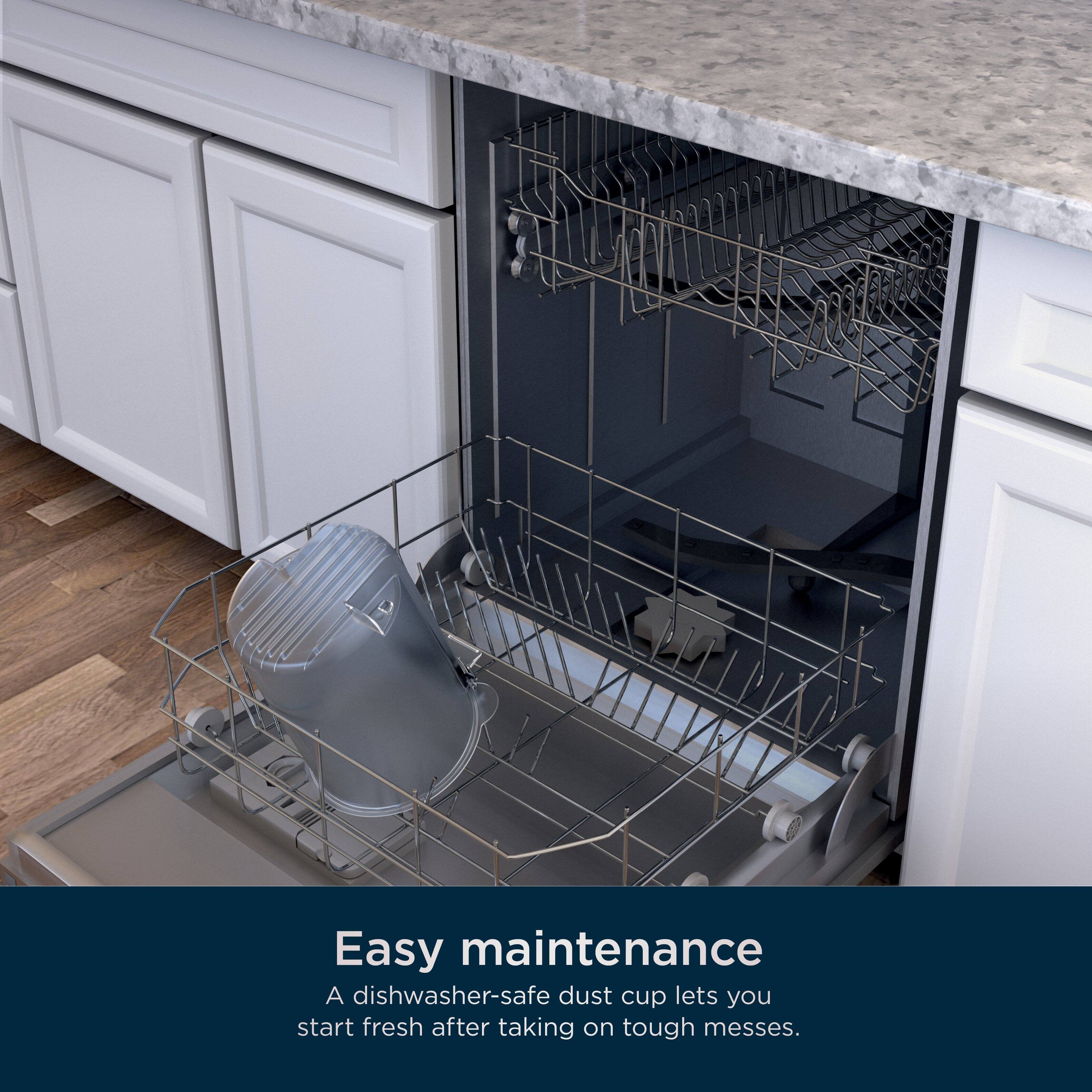 Easy Maintenance: A dishwasher-safe dust cup lets you start fresh after taking on tough messes.
