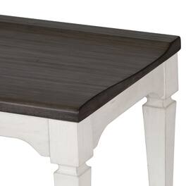 Liberty Furniture Industries - Allyson Park Wood Seat Bench in Wirebrushed w/ Charcoal Top - White