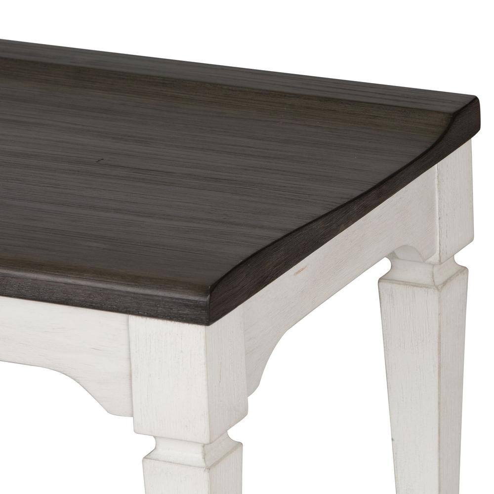 Front. Liberty Furniture Industries - Allyson Park Wood Seat Bench in Wirebrushed White w/ Charcoal Top - White.