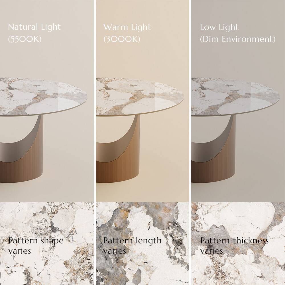 Natural Light (5500K)  
Warm Light (3000K)  
Low Light (Dim Environment)  

Pattern shape varies  
Pattern length varies  
Pattern thickness varies