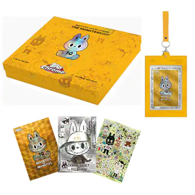 labubu cards graded 2025 Topps Chrome 10th Anniversary Box Cards feature artwork from Labubu creator and artist Kasing Lung 2025 Topps Labubu Chrome Monsters
