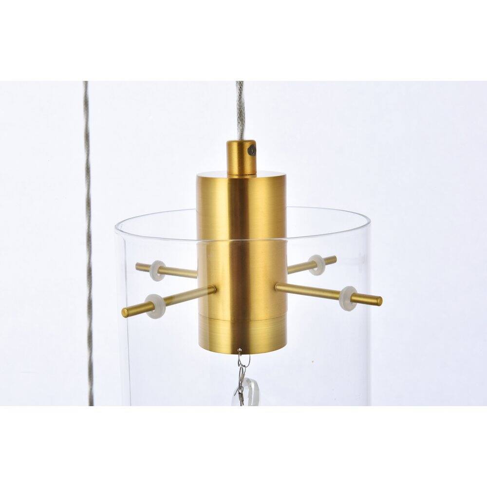 Left. Elegant Lighting - Hana 5 Lights Gold Pendant - Gold.