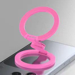 Dteck - Double Sided Magnetic Phone Grip Ring Holder for Apple iPhone, Foldable Zinc Alloy Stand with Fun Gyro Spinner Function - Rose