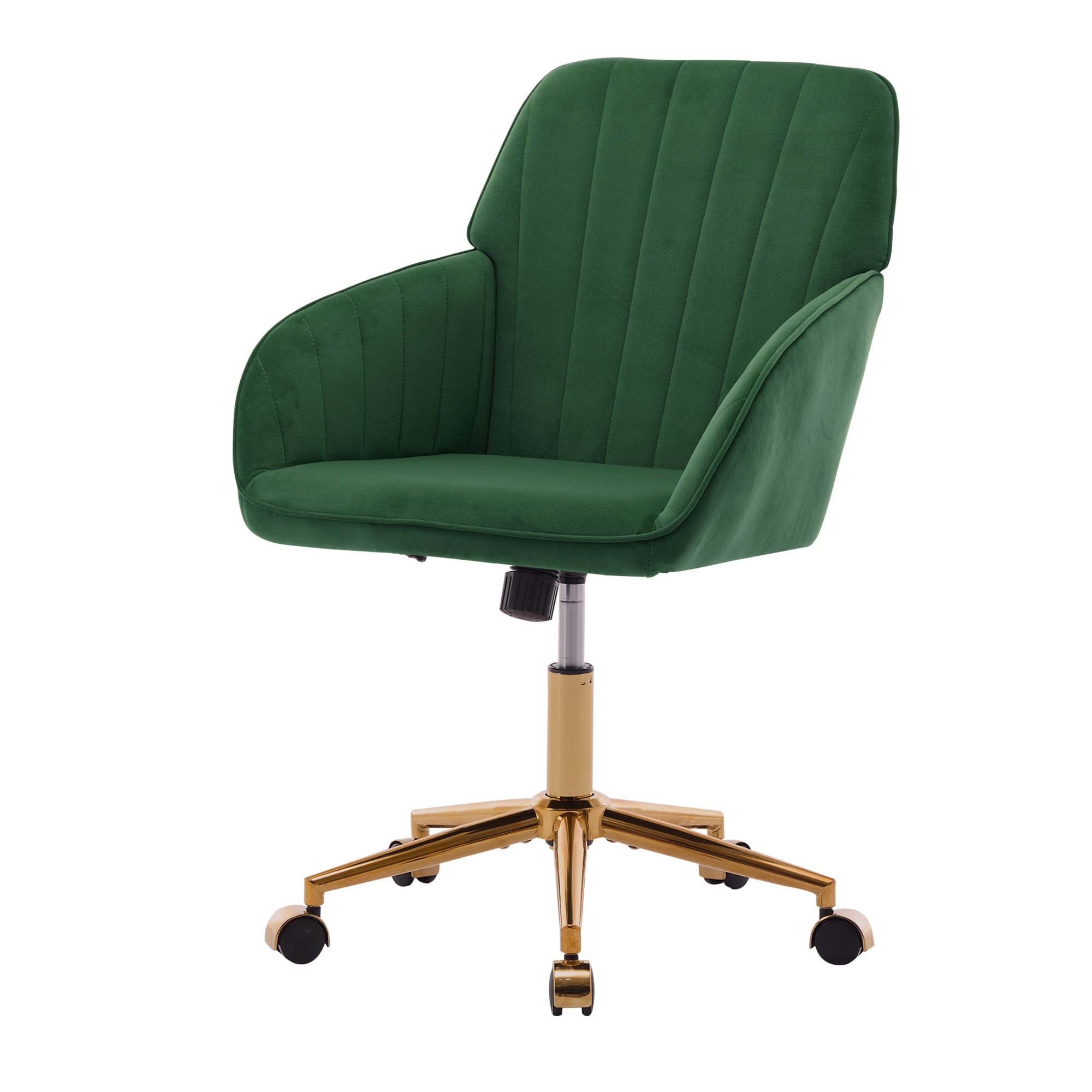 Spaco - Executive Office Ergonomic Chair, Golden Base, Adjustable Swivel, Memory Foam, for Home Office - Green