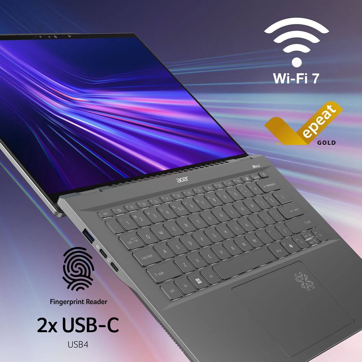 Wi-Fi 7 epeat GOLD da 1906 5 a . voses C - a D I D & 9 / & 8 - 1  1  . 5 I  A P   51 0 - e 1 4   3 1 2 Y ; 1 1 I fo R K E ) W H I Q C - & 5   . hb - D M   7 5  4 5 8 A V  caps lodk C X Z s i S on Fingerprint Reader 2x USB-C USB4