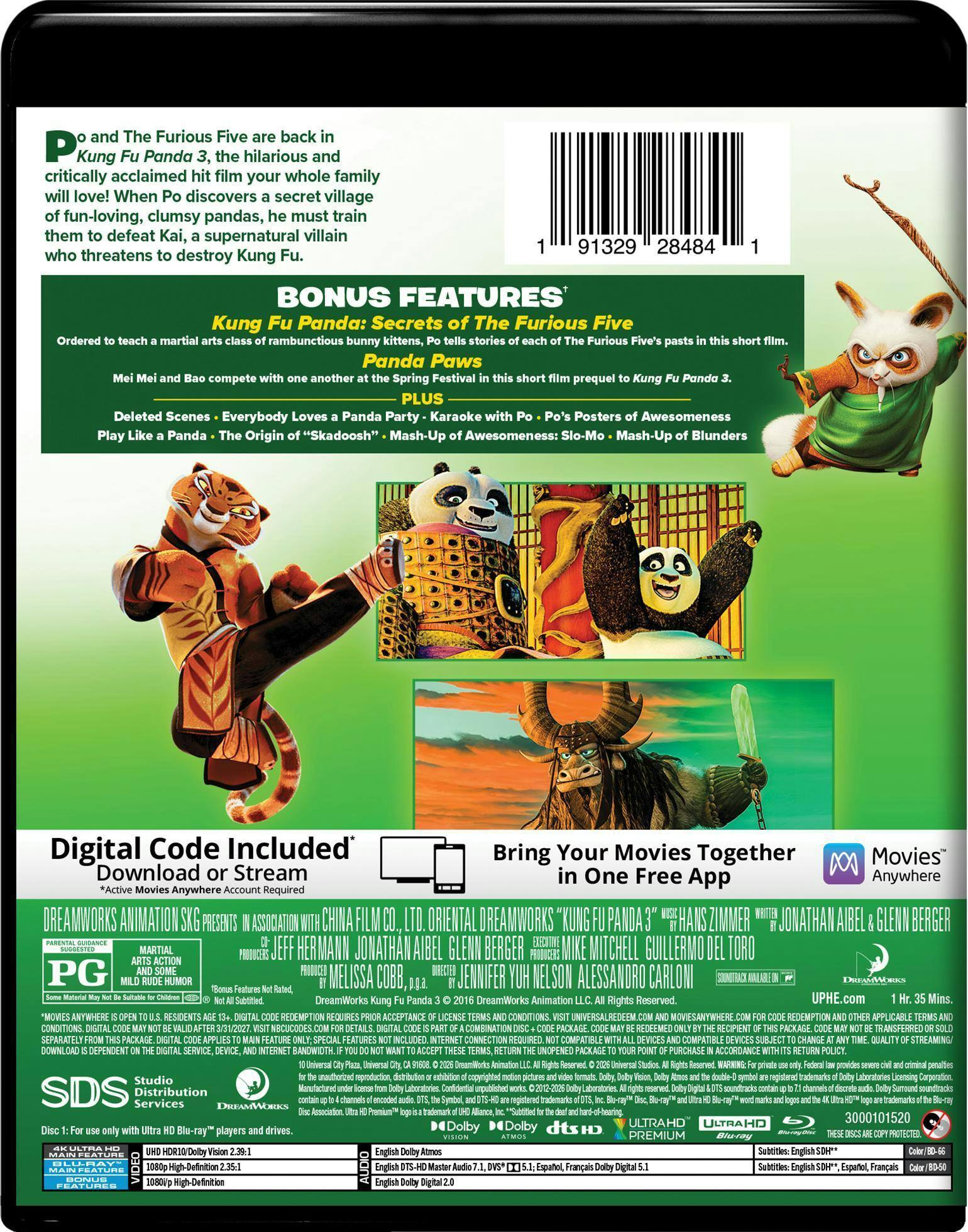 Back. Kung Fu Panda 3 (10th Anniversary) (4K Ultra HD + Blu-ray + Digital) [UHD].