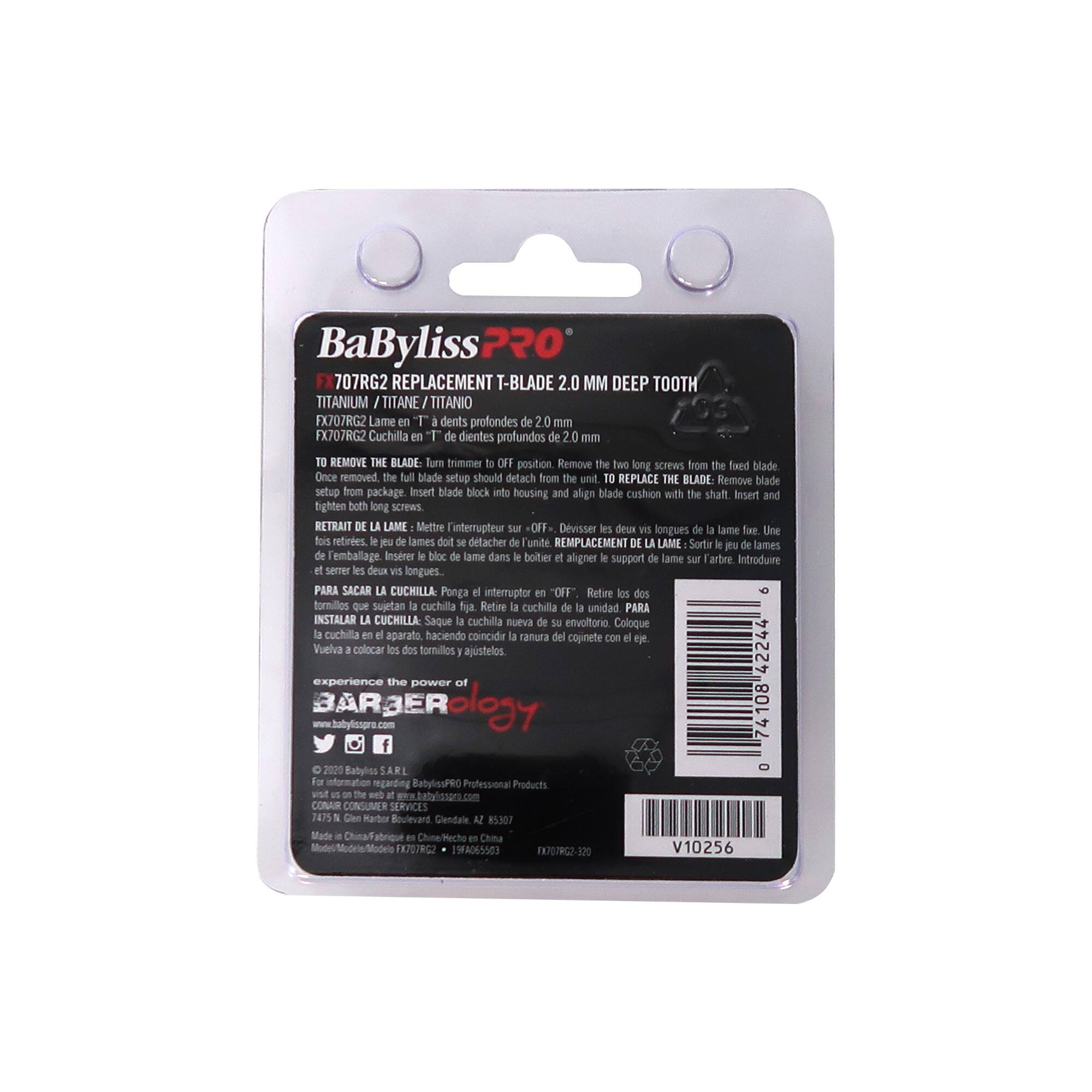 Angle. Babyliss - Babyliss Pro Rose Gold FX707RG2 Replacement Deep Tooth T-Blade 2.0MM - Rose Gold.