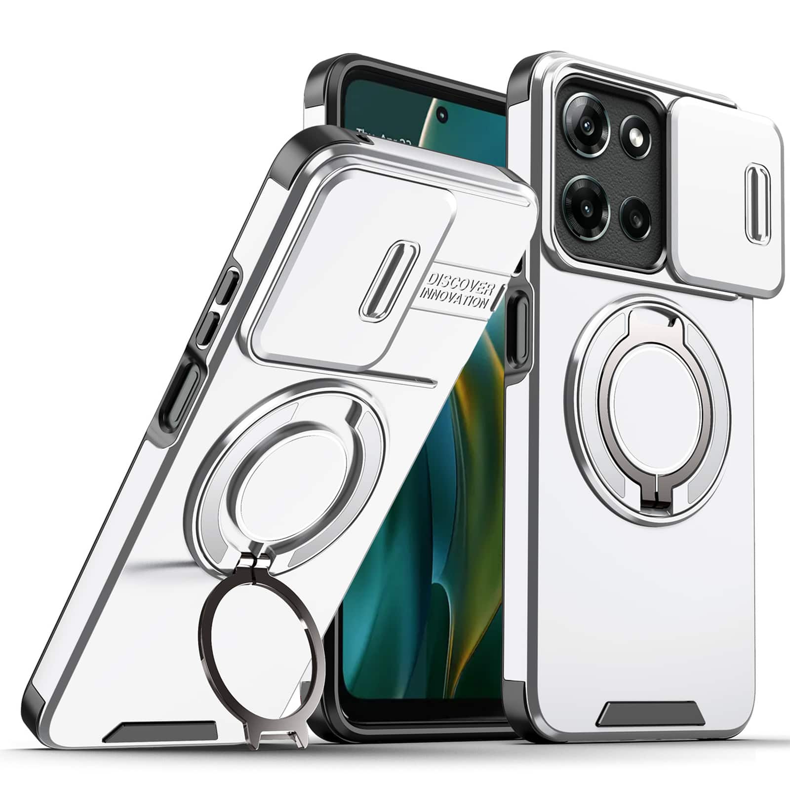 UUCOVER - Magnetic Case for Moto G 5G (2025/2026) & Moto G Play (2026) with Slide Camera Cover & 360° Ring Stand Drop-Proof Cover - Silver price history on PriceWatchPro