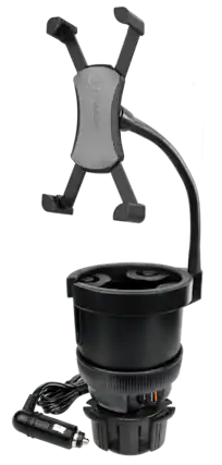 Front. ToughTested - ToughTested Power Cup XL Mount Bottle Holder + Phone Mount - Black.