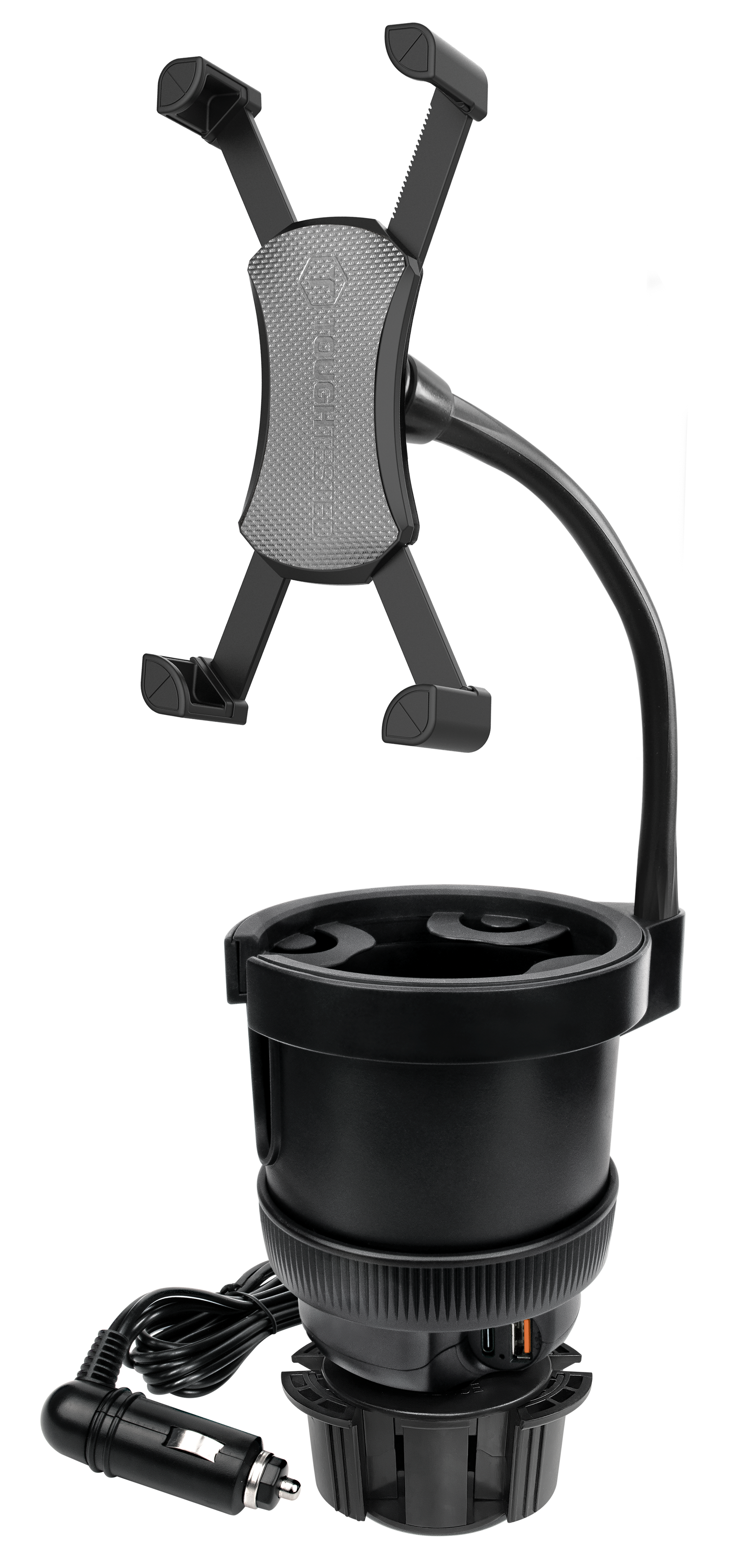 Front. ToughTested - ToughTested Power Cup XL Mount Bottle Holder + Phone Mount - Black.