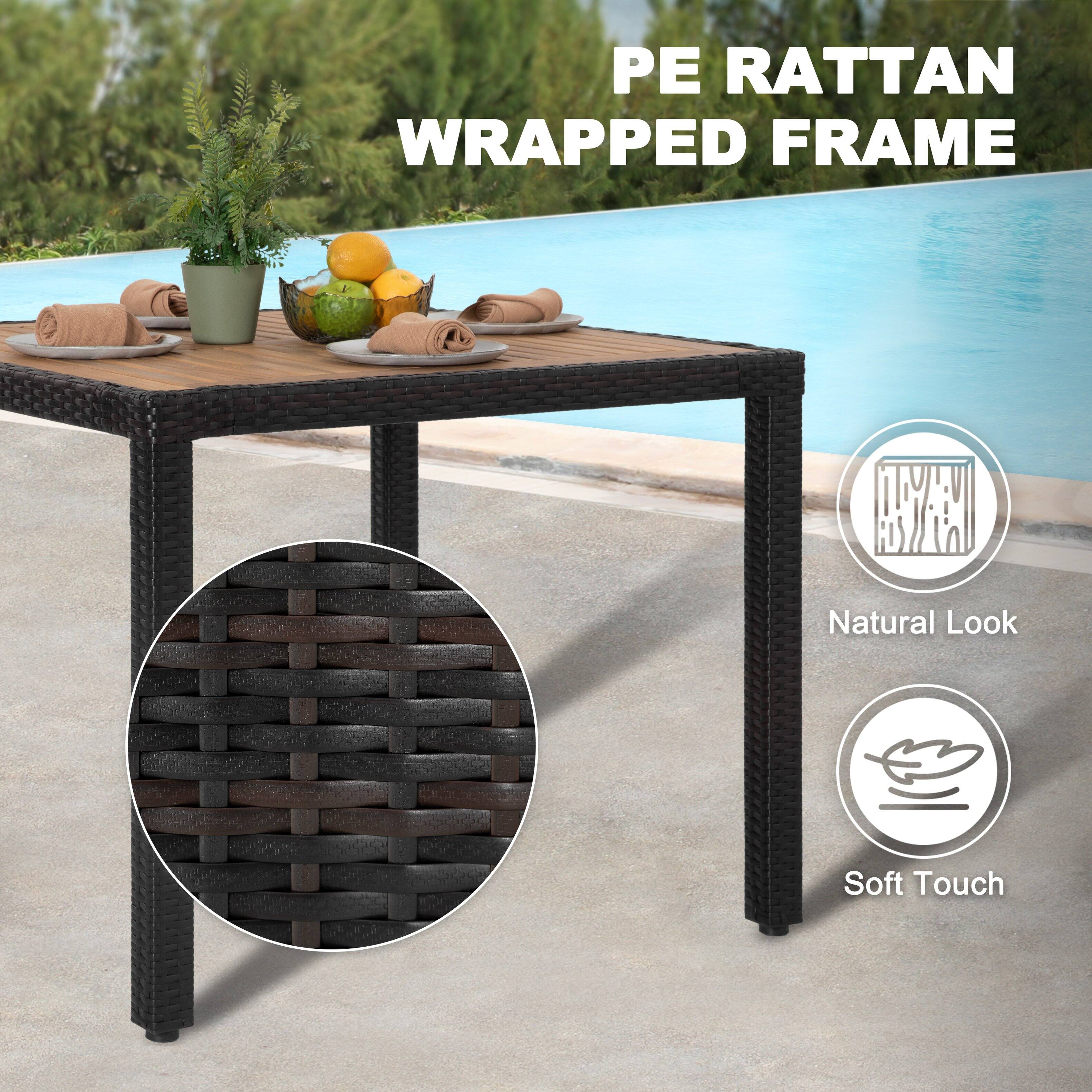 PE Rattan Wrapped Frame  
Natural Look  
Soft Touch