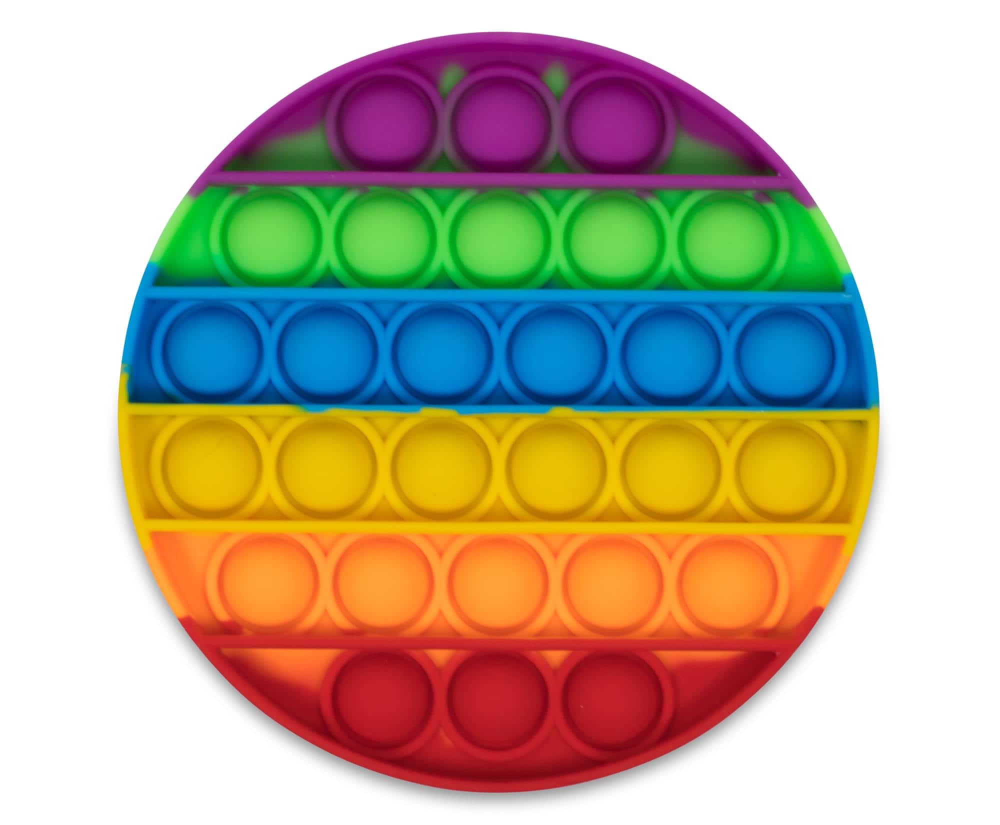 Toynk - Pop Fidget Toy Silicone Bubble Popping Game | Rainbow Round - Multi-Color