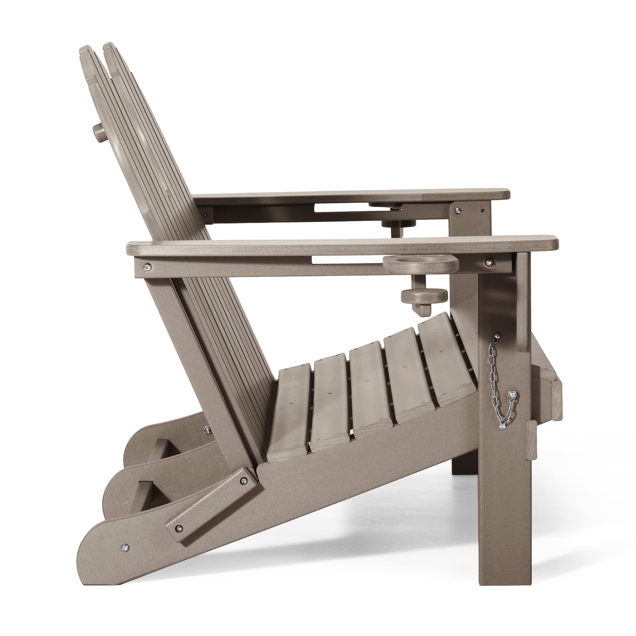 Left. WestinTrends - WestinTrends St. Augustine Outdoor Patio 49" HDPE Folding Adirondack Garden Bench - Weathered Wood.