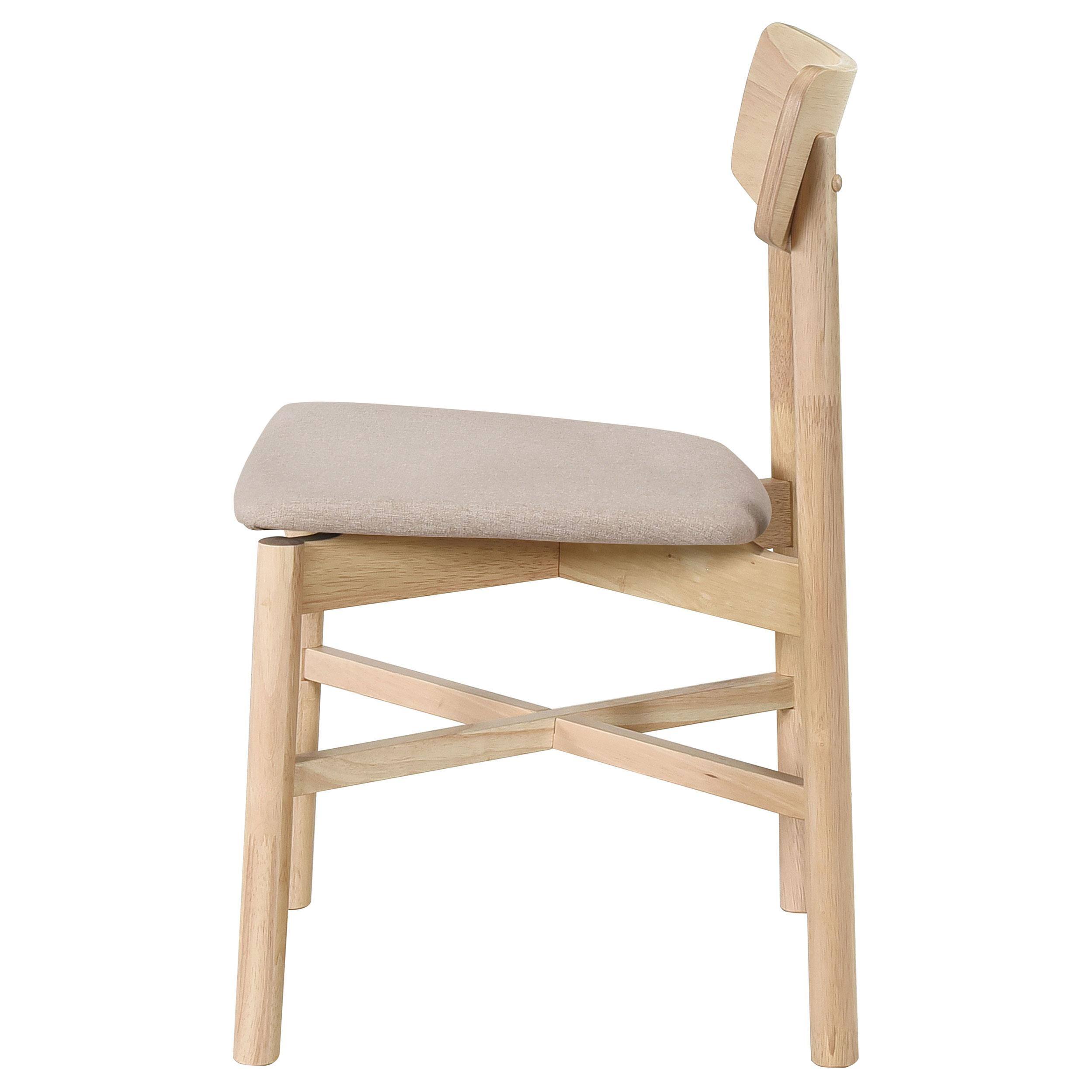 Alt View 3. Manhattan Lane - Rida Dining Side Chair Set of 2, Gray Fabric, White Washed Hardwood - White, Gray.