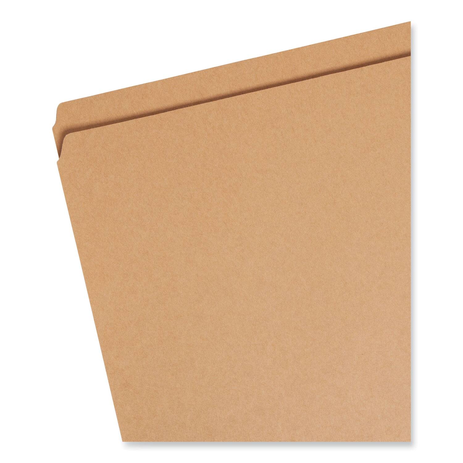 Angle. Smead Manufacturing - Heavyweight Kraft File Folder, Straight Tabs, Letter Size, 0.75" Expansion, 11-pt Kraft, Brown, 100/Box.