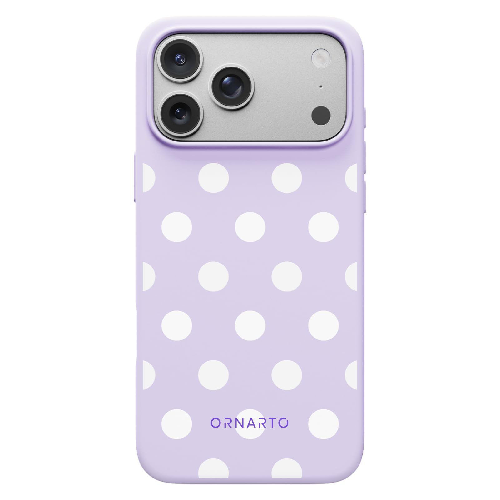 Ornarto - Designed for iPhone 17 Pro Max Case, Liquid Silicone Soft Gel Shockproof Protective Case-Purple Polka - Purple Polka Dot