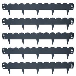 Sunnydaze - 5-Piece Steel Scalloped Garden Edging Border - 41.75" - Gray
