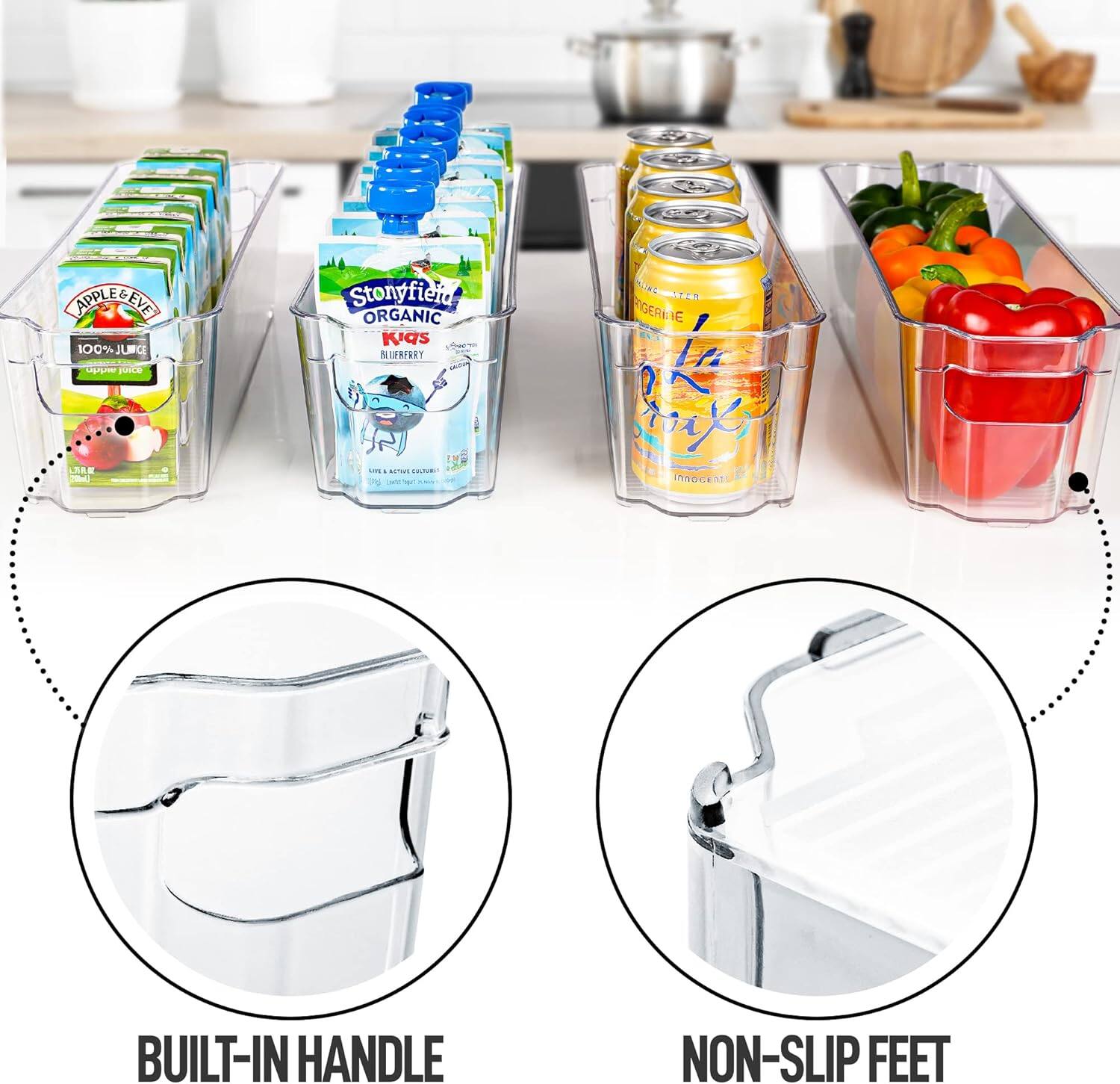 - APPLE EVE 100% JUICE
- Stonyfield ORGANIC KIDS & NUPREKT
- BUILT-IN HANDLE
- NON-SLIP FEET