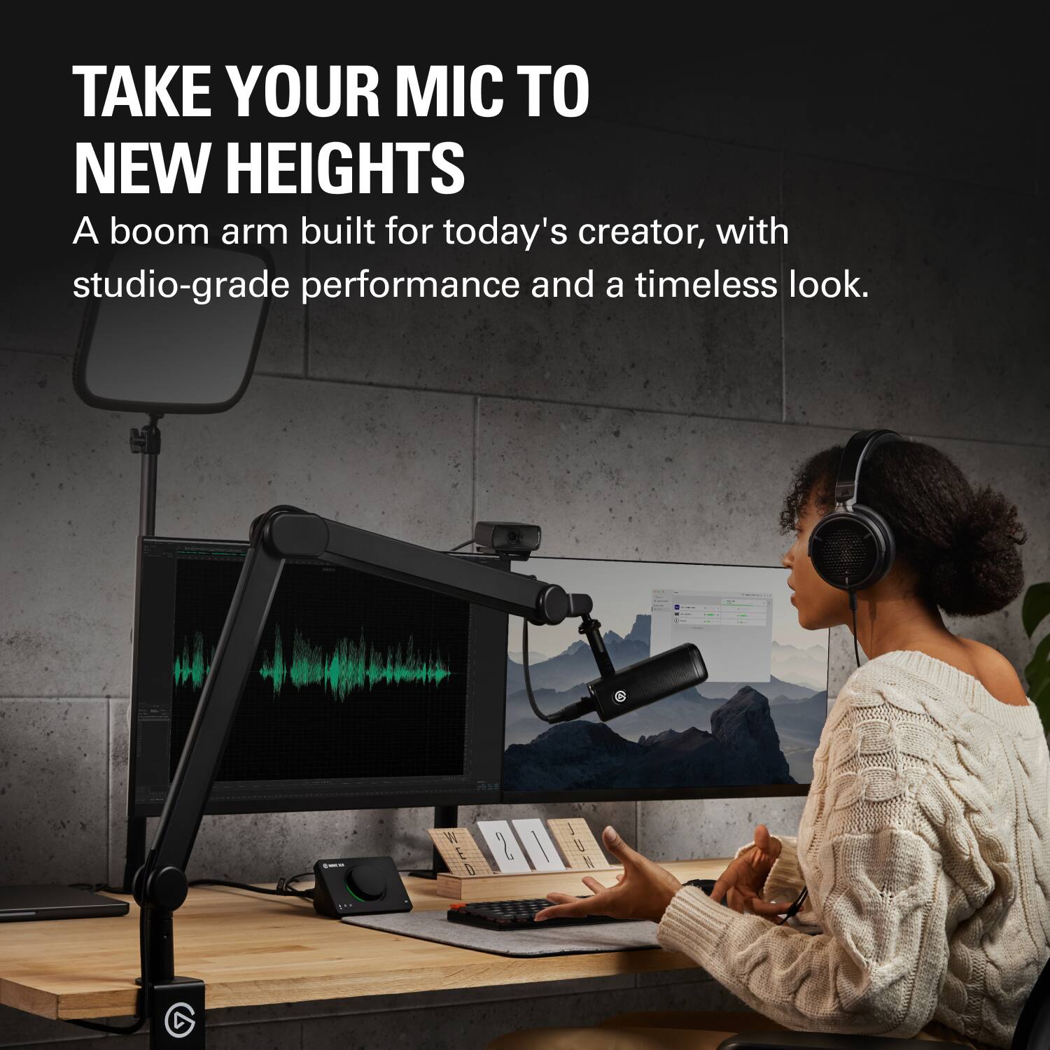 TAKE YOUR MIC TO NEW HEIGHTS

A boom arm built for today's creator, with studio-grade performance and a timeless look.