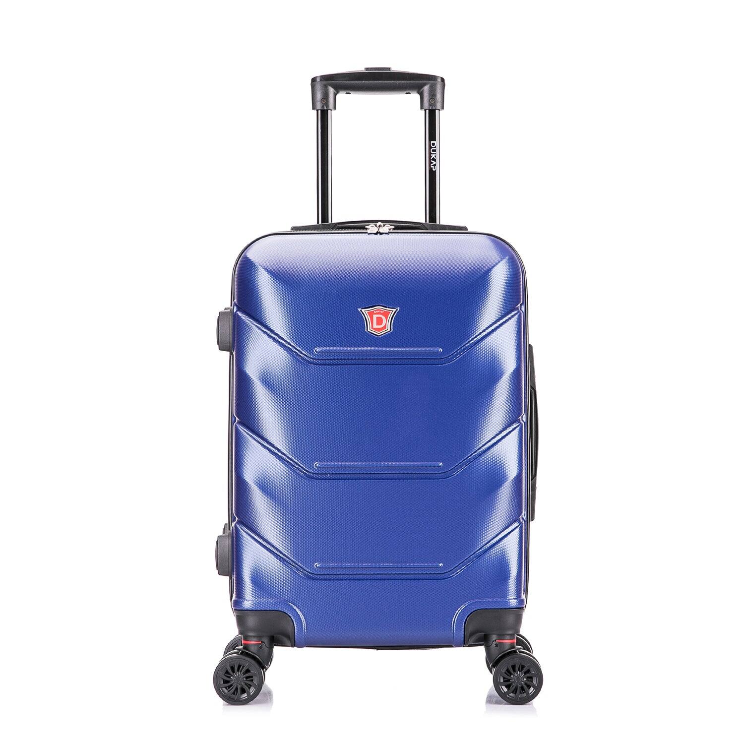 Angle. DUKAP - Zonix Lightweight Hardside Spinner Luggage 20" carry-on - BLUE.