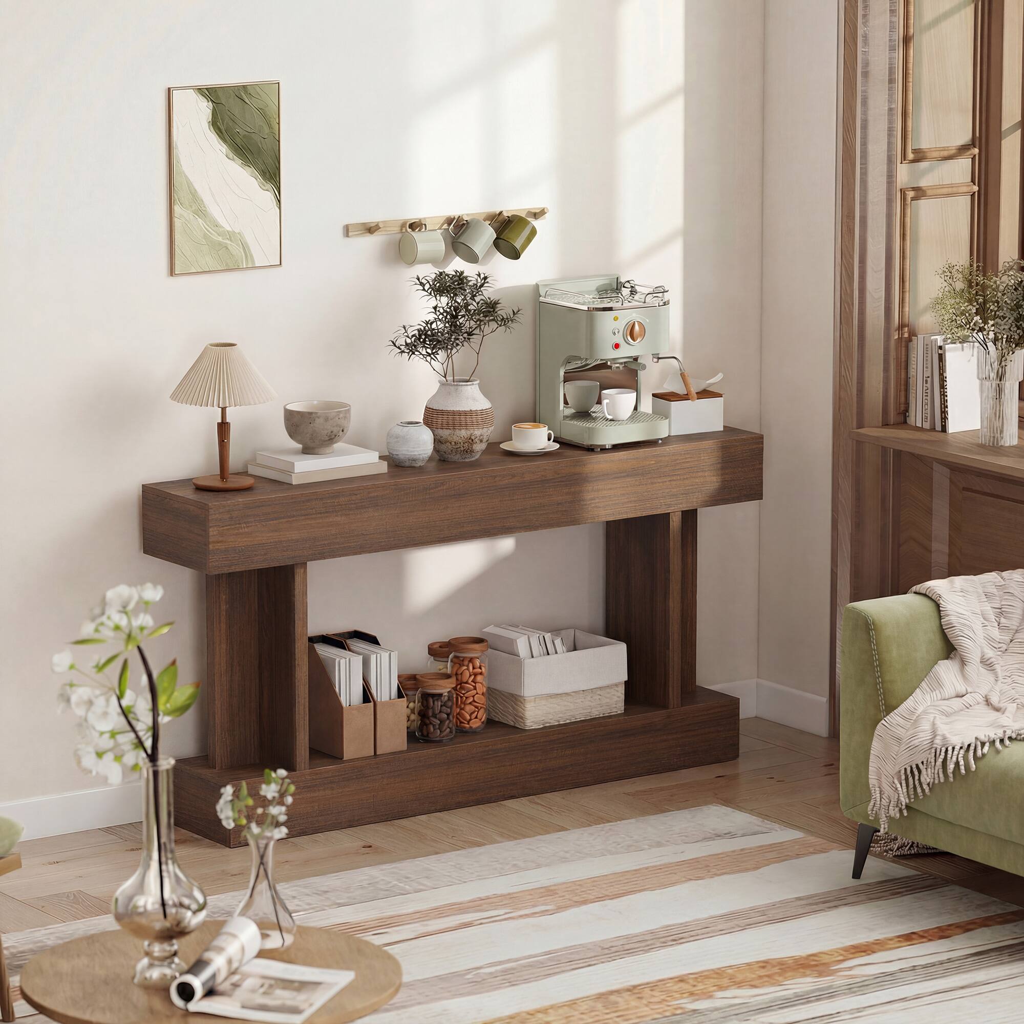 Alt View 7. Homcom - Inch Long Console Table - Brown.