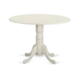 East West Furniture - Dining Room Set Linen White - Brown
