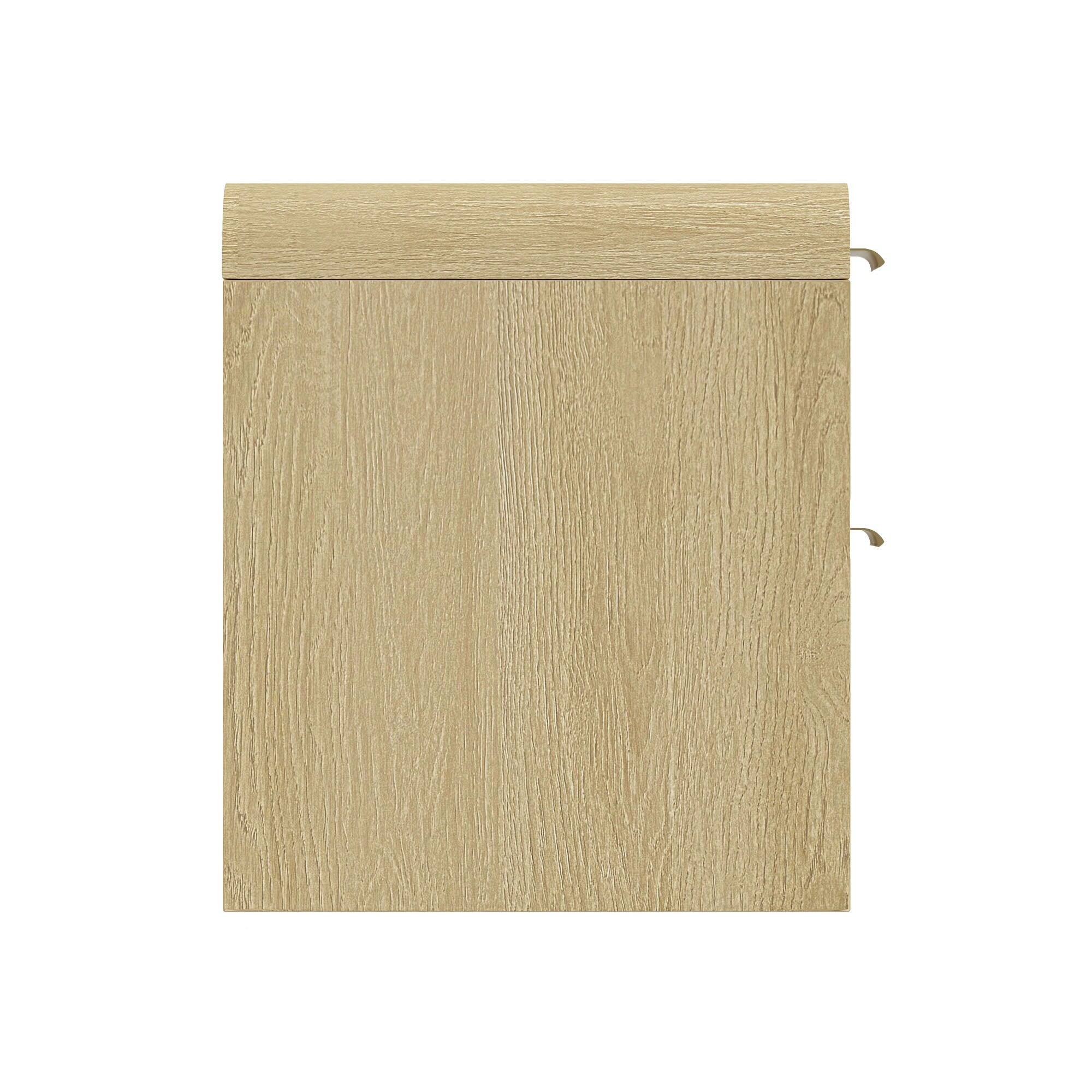 Alt View 3. Manhattan Comfort - Grace Modern 28" Nightstand - Natural Oak and Gold.