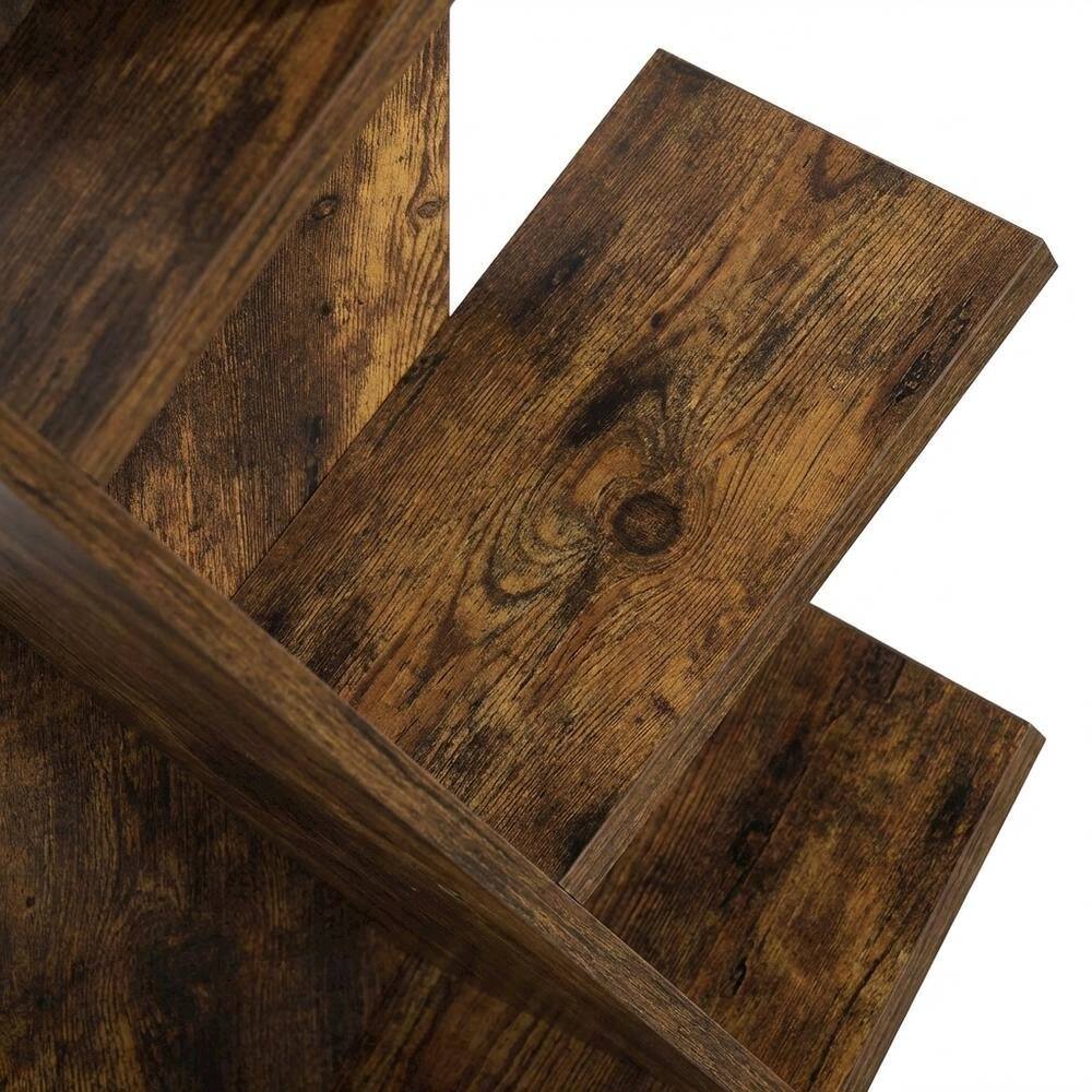 Alt View 1. FurniFact - Wood Bookcase with Sturdy Construction and Elegant Finish - Amber Pine.
