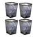 Front. Mind Reader - Mesh Trash Can, Waste Paper Basket, Square, Office, Metal Mesh, 9.75"L x 9.75"W x 12.25"H, Set of 4 - Black.