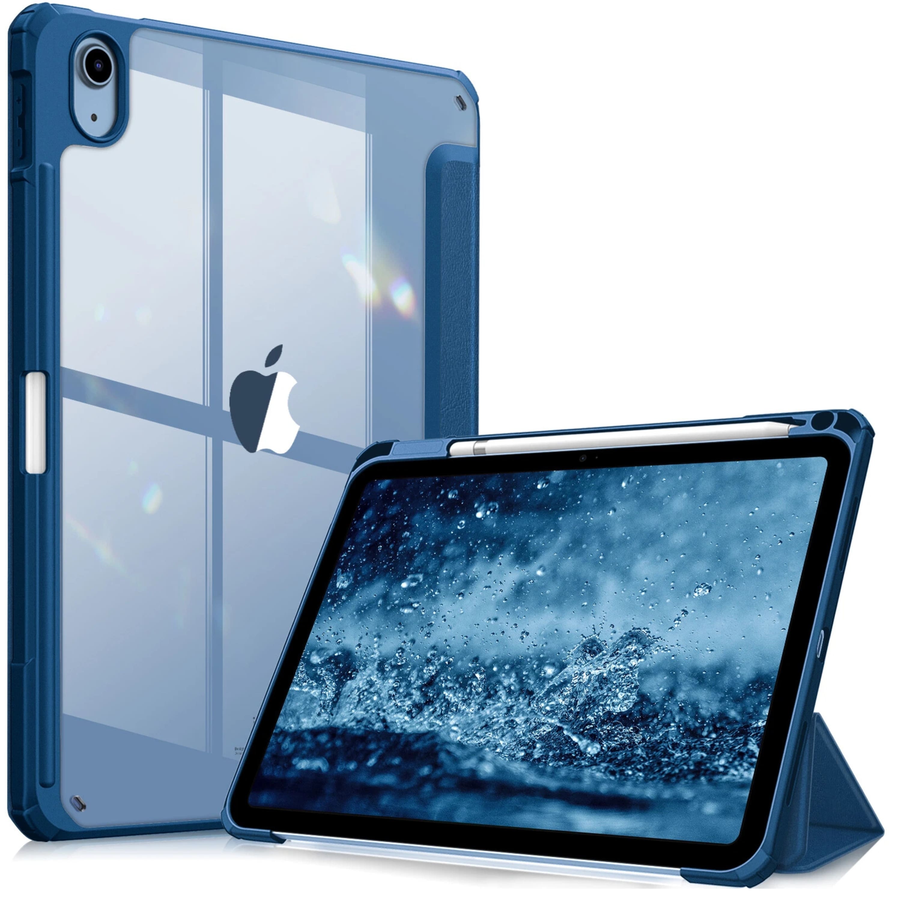 Front. Kitcheniva - Protective Clear Case For iPad (A16) 11th 11” 2025/iPad 10th 2022 Shockproof Cover 10.9” Marine  Blue - Marine Blue.