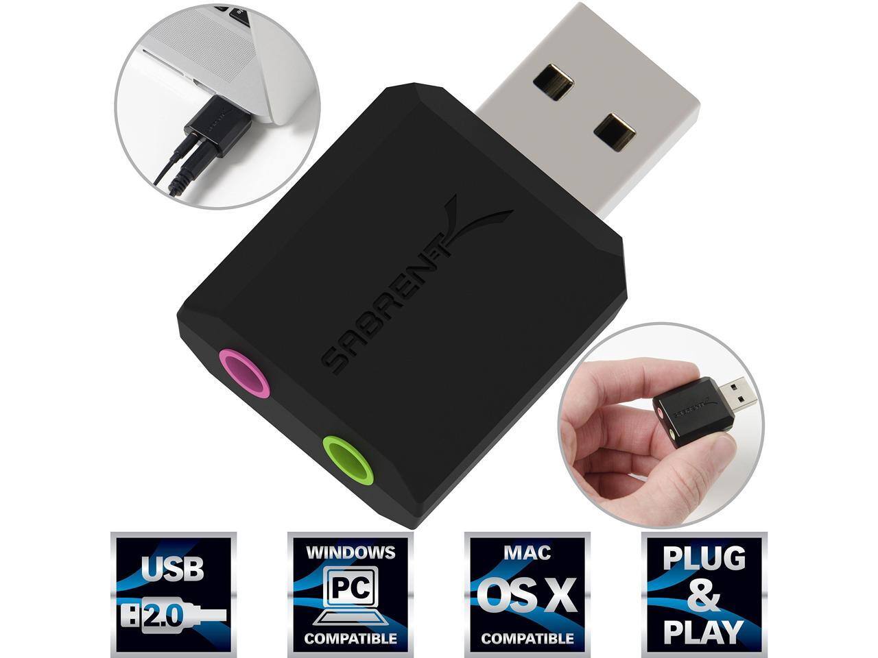 SABRENT USB 2.0  
WINDOWS PC COMPATIBLE  
MAC OS X COMPATIBLE  
PLUG & PLAY