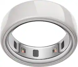 Oura - Ring 4 Ceramic - Smart Ring - Size Before You Buy with OR4 Sizing Kit - Size 11 - Cloud - (2025) - Front_Zoom