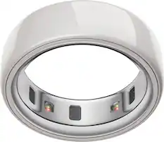 Front. Oura - Ring 4 Ceramic - Smart Ring - Size Before You Buy with OR4 Sizing Kit - Size 8 - Cloud.