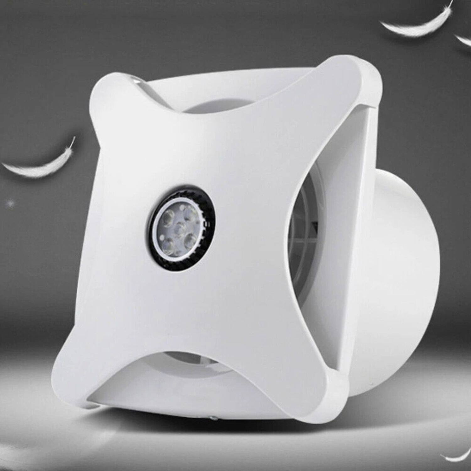 Back. Stock Preferred - 28W Ceiling & Wall Mounted Bathroom Ventilation Exhaust Fan with LED Light - White.