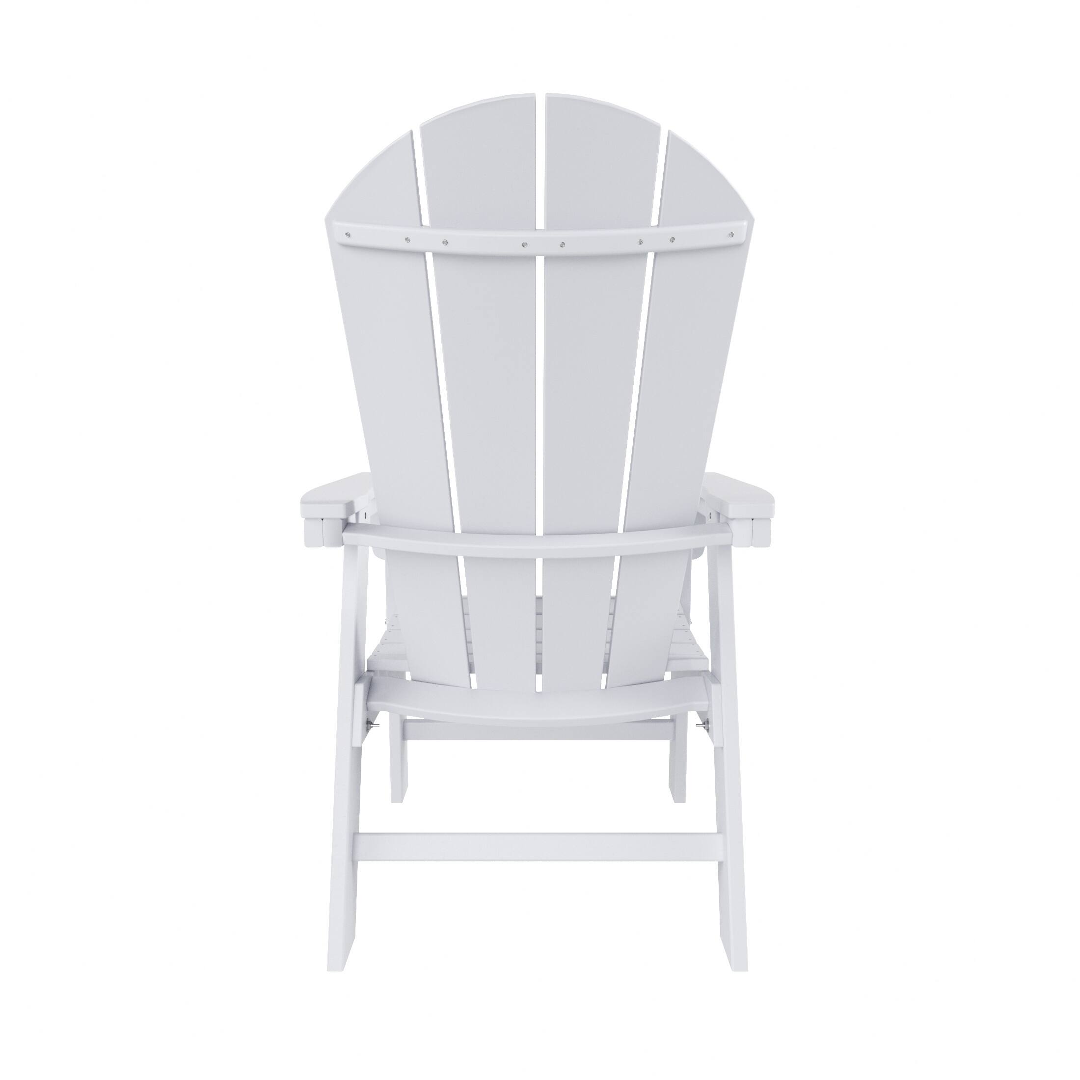 Alt View 2. WestinTrends - WestinTrends Malibu Outdoor Patio HDPE Plastic Adirondack Dining Chair - White.