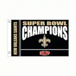 Evergreen Enterprises - New Orleans Saints 3' x 5' Super Bowl Champions Single-Sided Flag - Black
