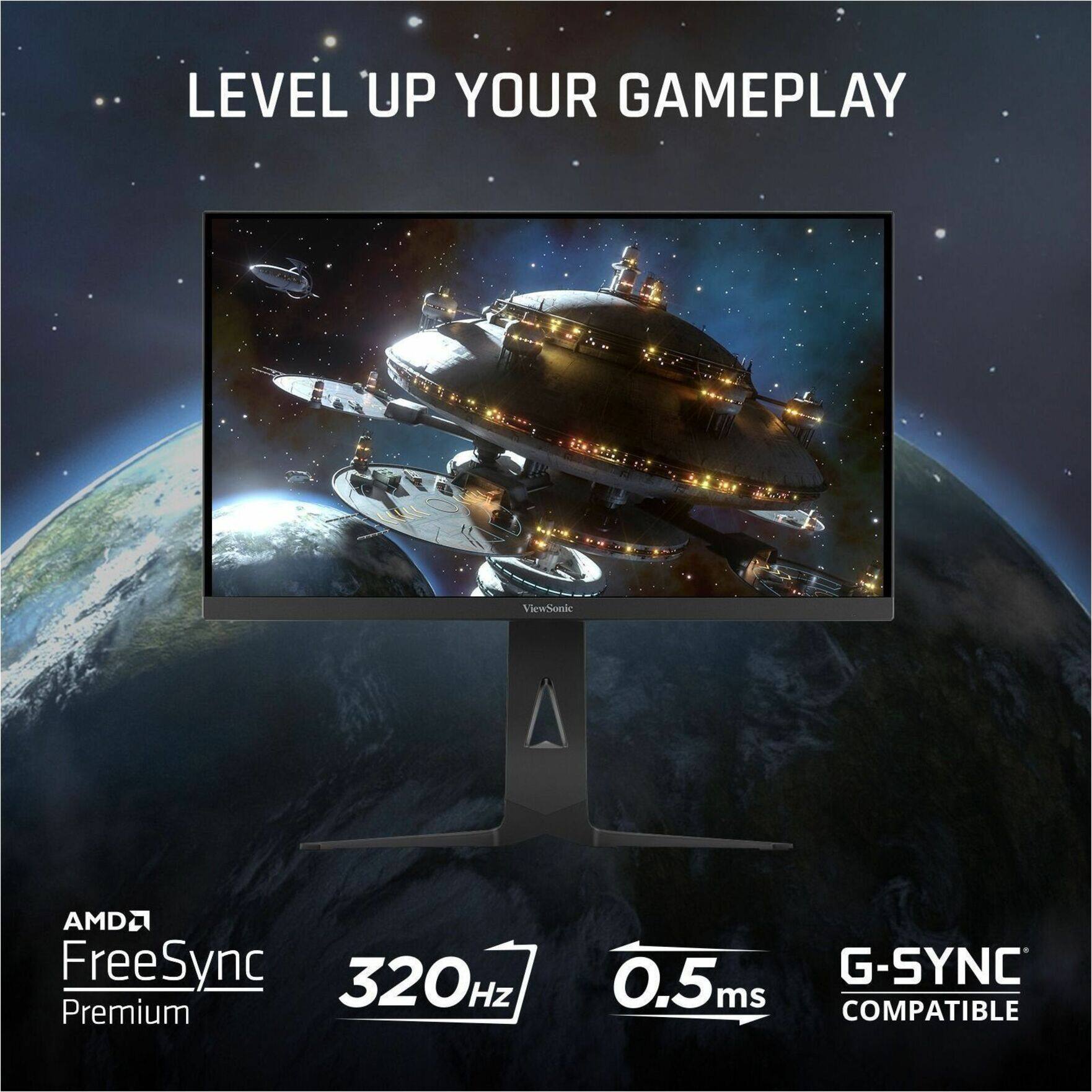 LEVEL UP YOUR GAMEPLAY with AMD FreeSync Technology. Experience a 320Hz refresh rate and 0.5ms response time for an ultra-smooth and fast gaming experience. This premium monitor is compatible with both AMD FreeSync and NVIDIA G-SYNC technologies, ensuring you get the best gaming performance no matter which graphics card you use.