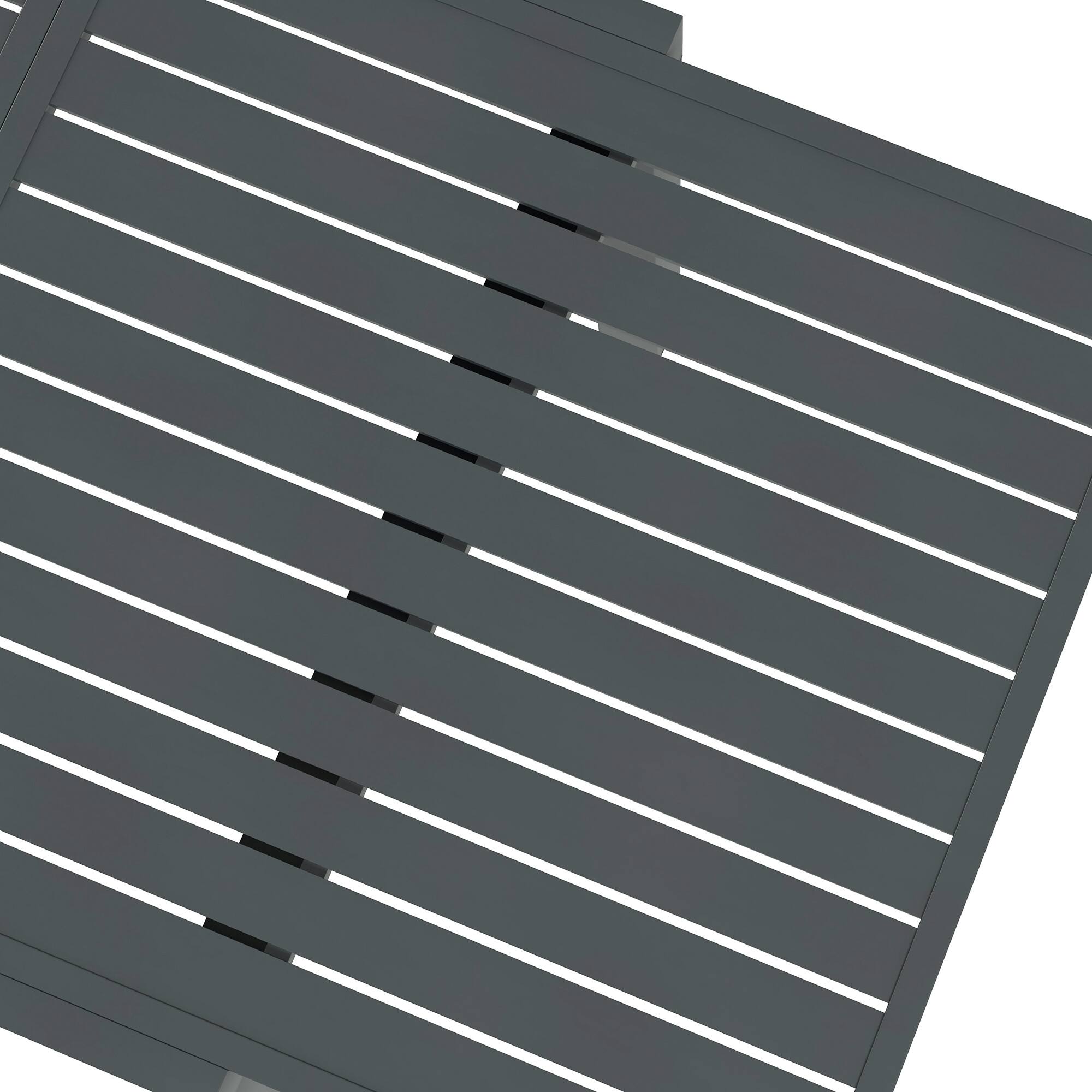 Alt View 7. Outsunny - Expandable Patio Dining Table for 4-6, 35.5" -70.75" Aluminum Extendable Outdoor Dining Table - Gray.