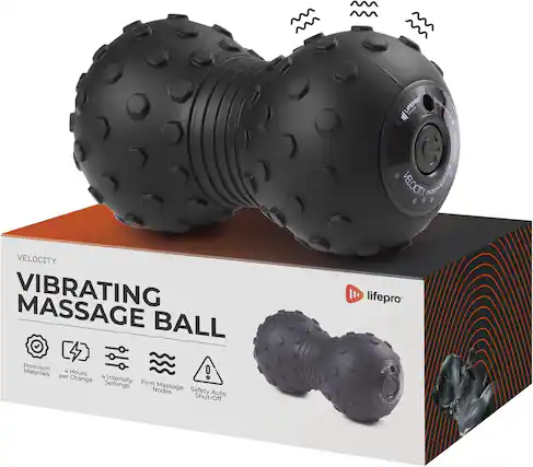 LIFEPRO Figace il G VELOCITY COSSEEE VELOCITY VIBRATING MASSAGE BALL
lifepro Premium
4 Materials per Hours Change
4 Intensity Settings
Firm Nodes
Massage
Safety Auto Shut-Off
HEoC