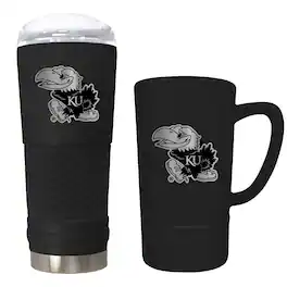 Great American Products - Kansas Jayhawks 24oz. Stealth Draft Tumbler and 15oz. Stealth Jump Mug Set - Multicolor