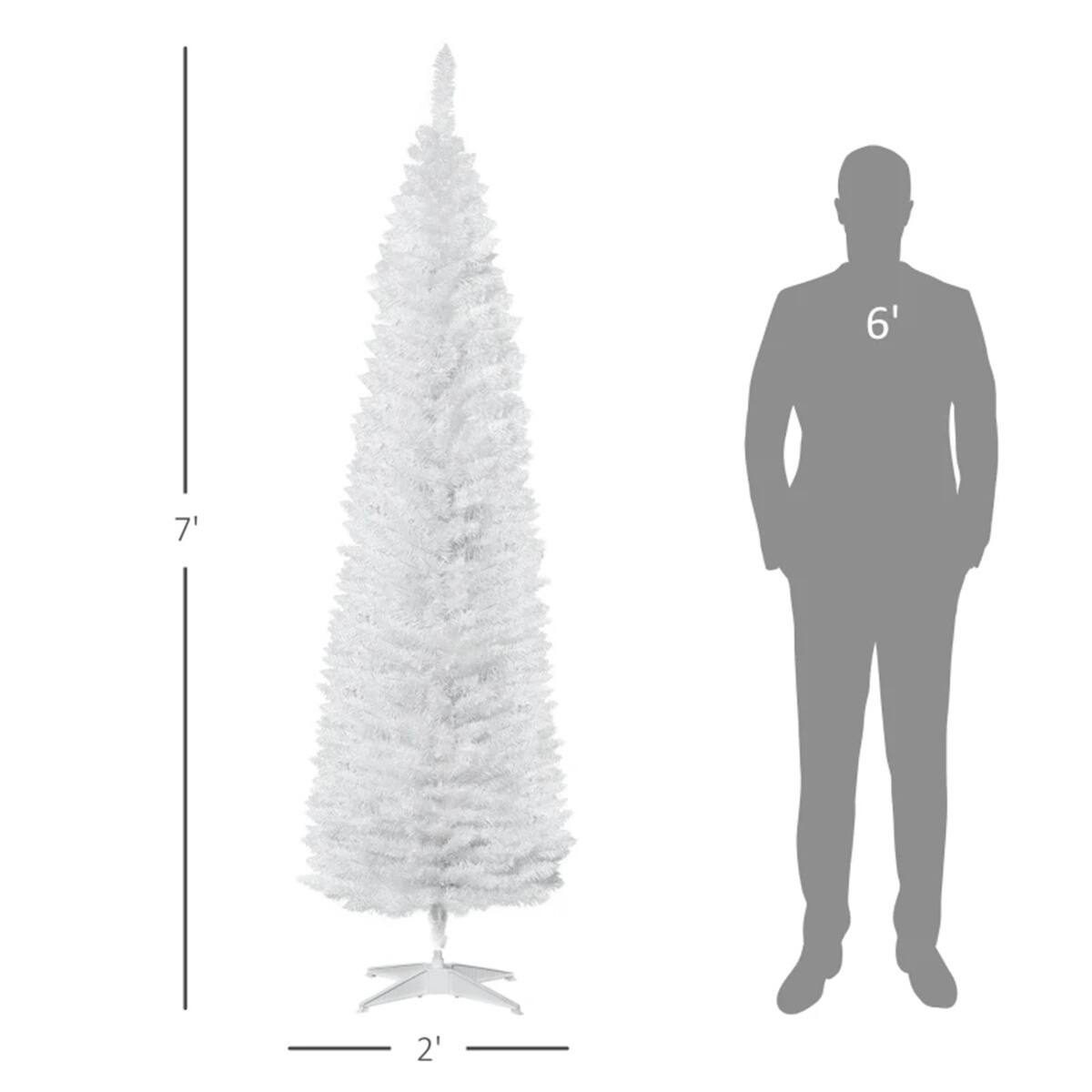 Alt View 7. Resenkos - Resenkos 7 foot white Christmas tree with bracket - White.