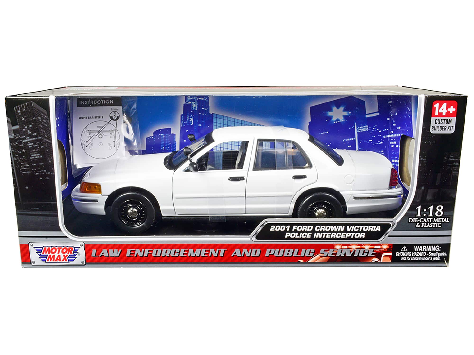 "2001 Ford Crown Victoria Police Car Unmarked White ""Custom Builder's Kit"" Series 1/18 Diecast Model Car by Motormax" price history on PriceWatchPro