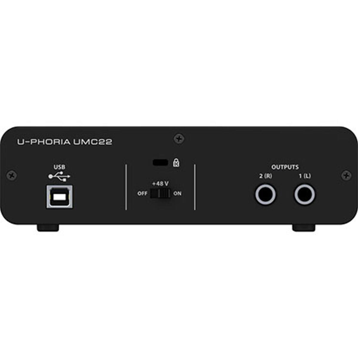U-PHORIA UMC22 + x USB K +48V V OFF ON OUTPUTS 2 (R) 1 (L)