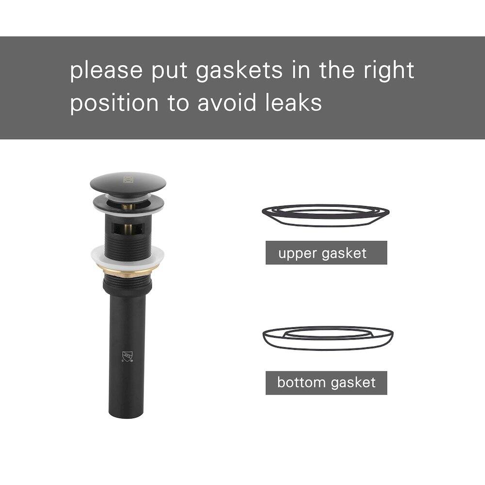 please put gaskets in the right position to avoid leaks  
upper gasket  
bottom gasket
