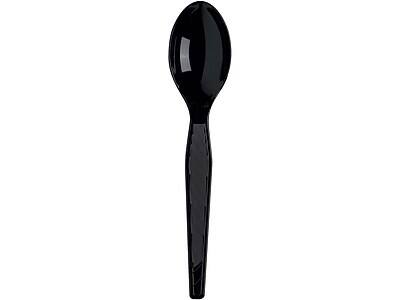 Alt View 2. Dixie - Plastic Teaspoon, Heavy-Weight, 1000/Carton - Black.
