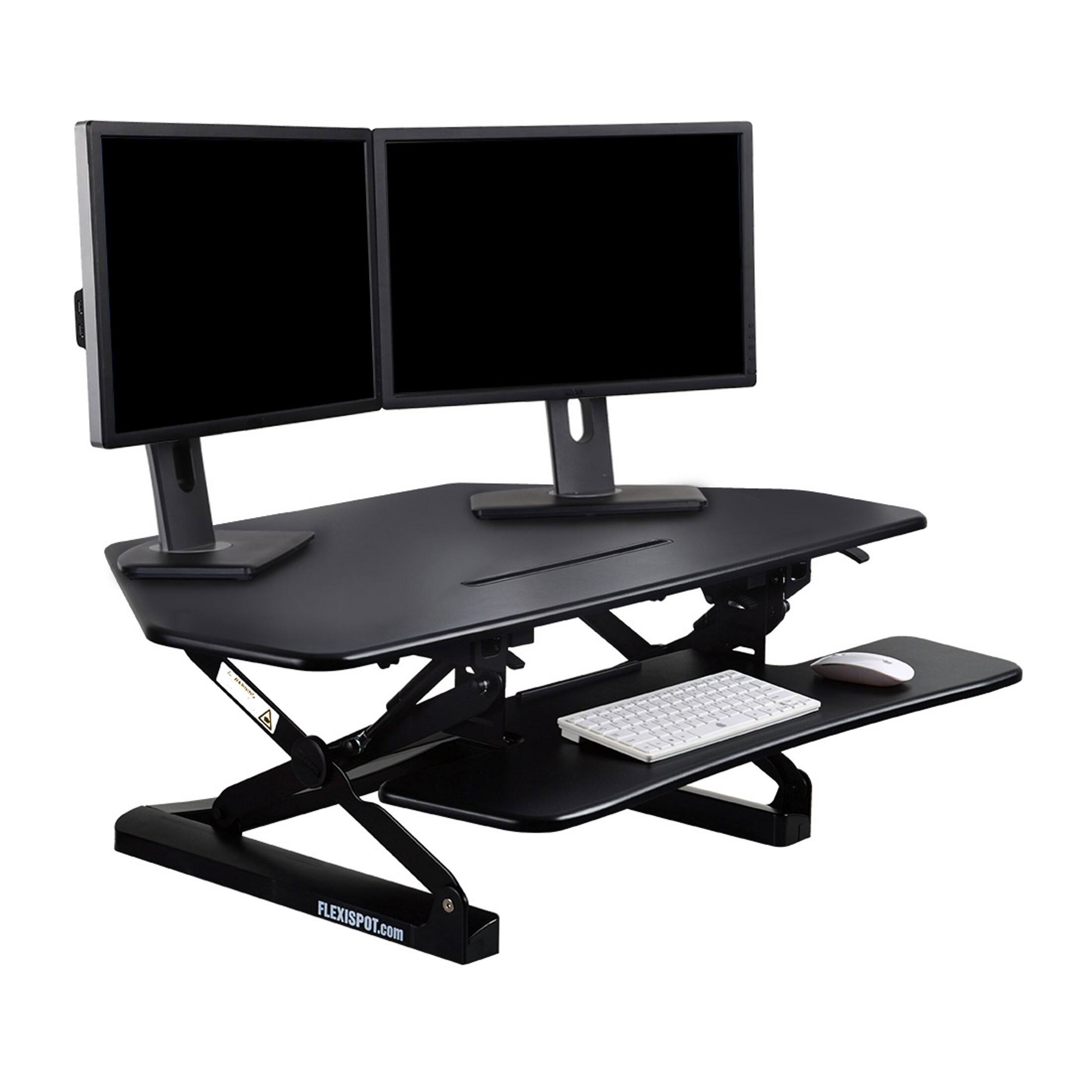 FlexiSpot - 41"W Manual Corner Sit-Stand Desk Converter - Black