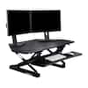 Front. FlexiSpot - FlexiSpot 41"W Manual Corner Sit-Stand Desk Converter, Black - Black.
