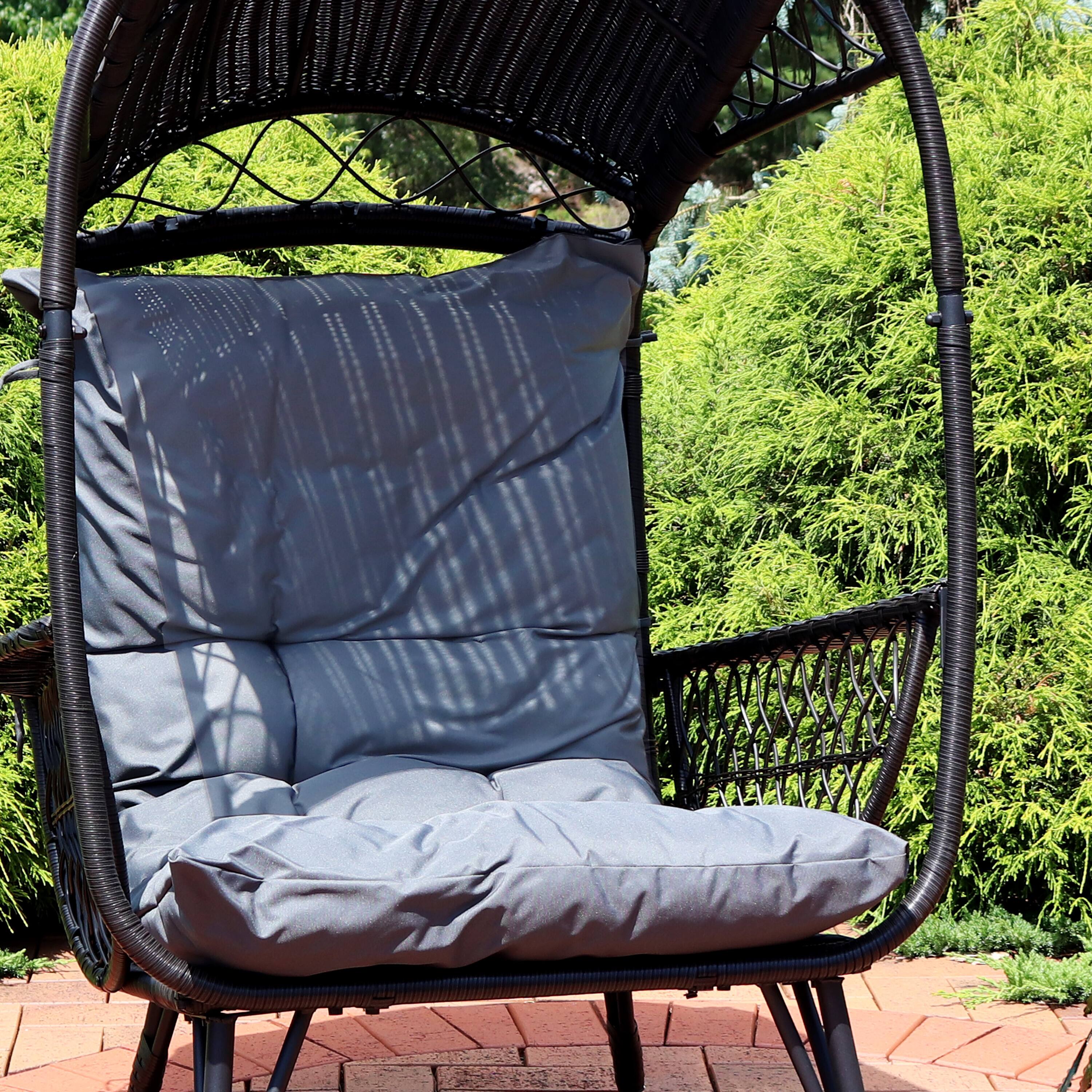 Alt View 3. Sunnydaze - Basket Chair Replacement Cushion - Gray.