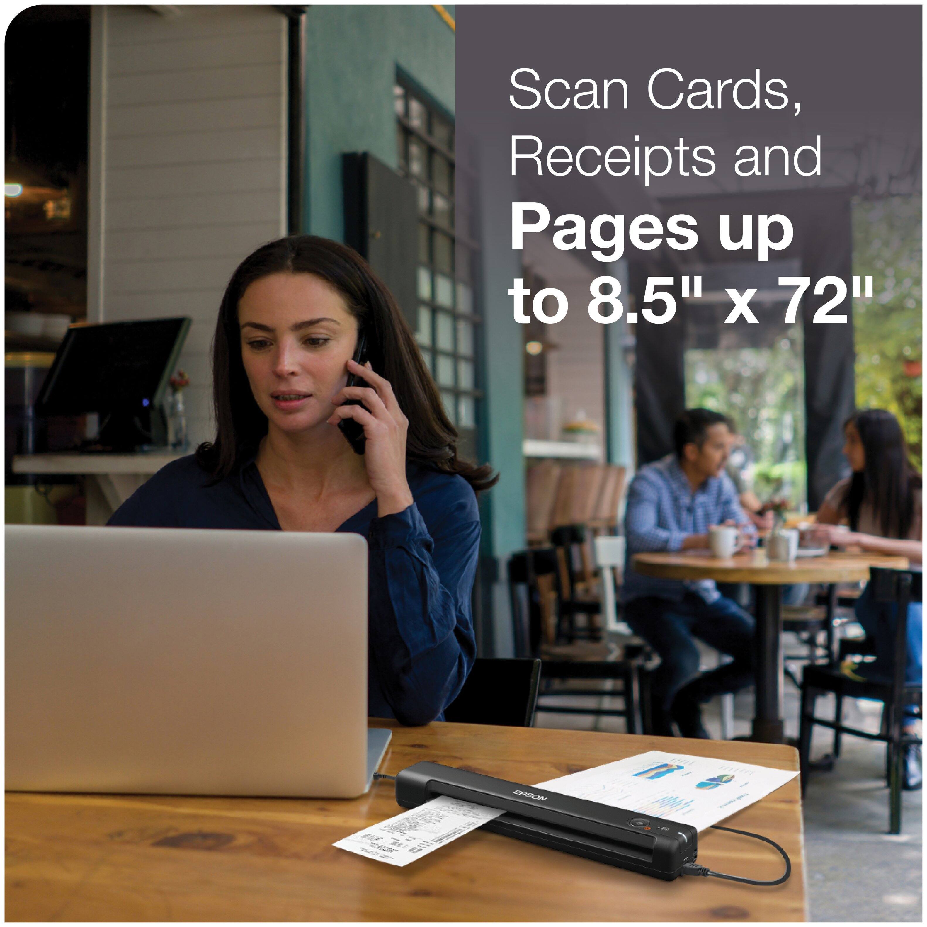 Scan Cards, Receipts and Pages up to 8.5" X 72"