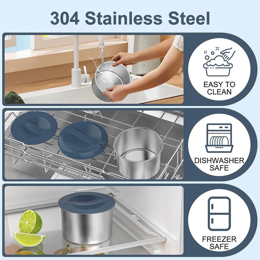304 Stainless Steel

- EASY TO CLEAN
- DISHWASHER SAFE
- FREEZER SAFE
